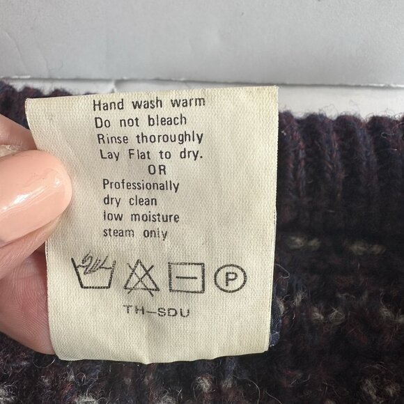 Vintage 90s Woolrich Wool Crewneck Sweater Birdseye Purple Men’s XL Grandpacore - Picture 5 of 9